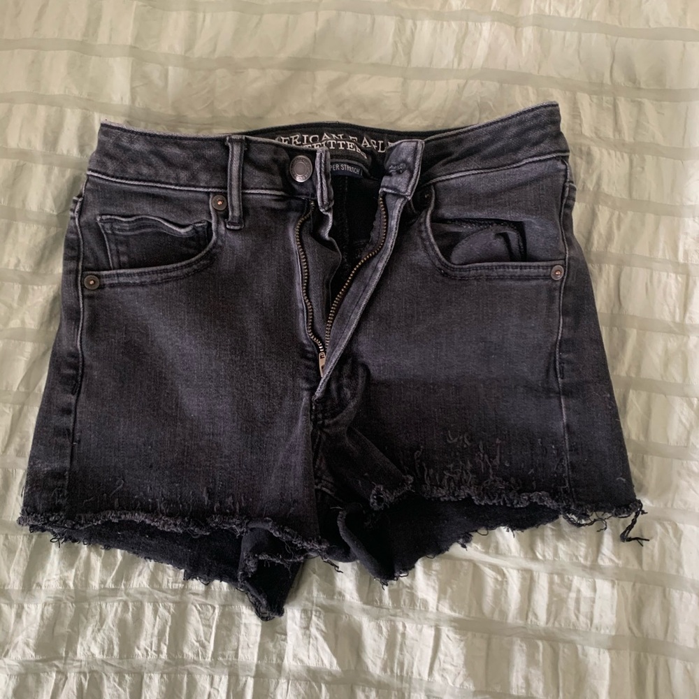 American Eagle Black High Waisted Shorts